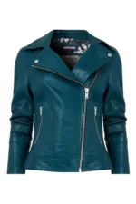 Black Asymmetric Zip Biker Jacket