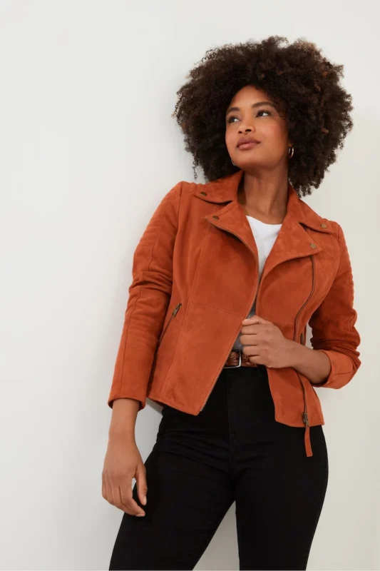 Suede Leather Biker Jacket