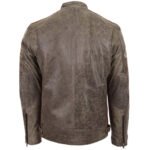 Brown Leather Biker Jacket