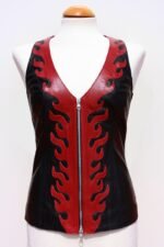 Flames Leather Top Vest