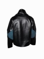 Durable Leather Wool Moto Jacket for Men