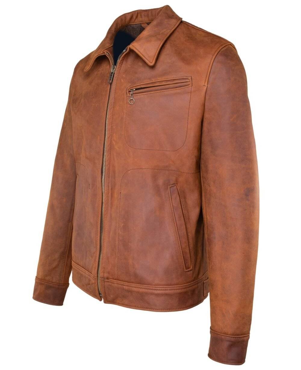 Unlined Leather Trucker Jacket