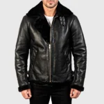 Men’s Black B-3 Bomber Leather Jacket
