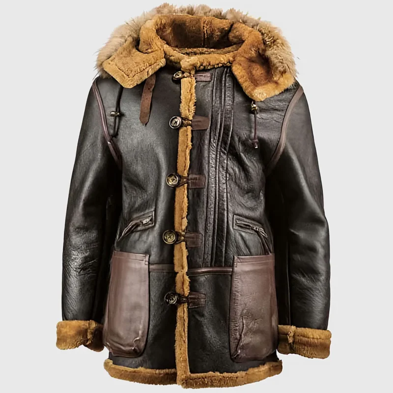 Dark Brown B-7 Bomber Leather Jacket
