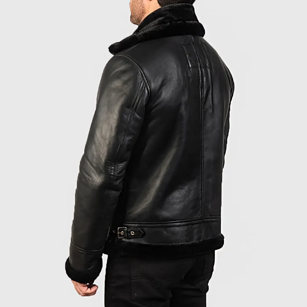 Bomber Jacket with Shearling Lining