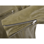 Olive Green Leather Classic Bike Jacket