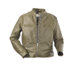 Olive Green Retro Biker Leather Jacket
