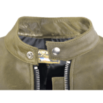 Olive Green Vintage Motorcycle Leather Jacket