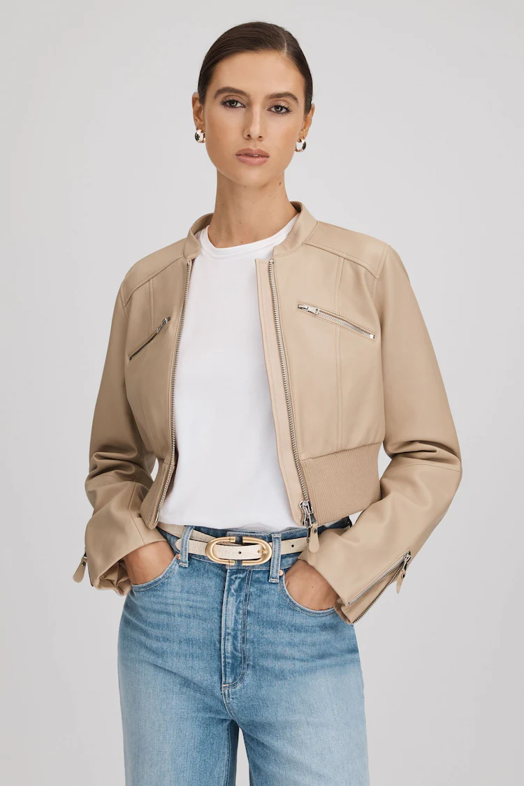 Cropped Leather Jacket