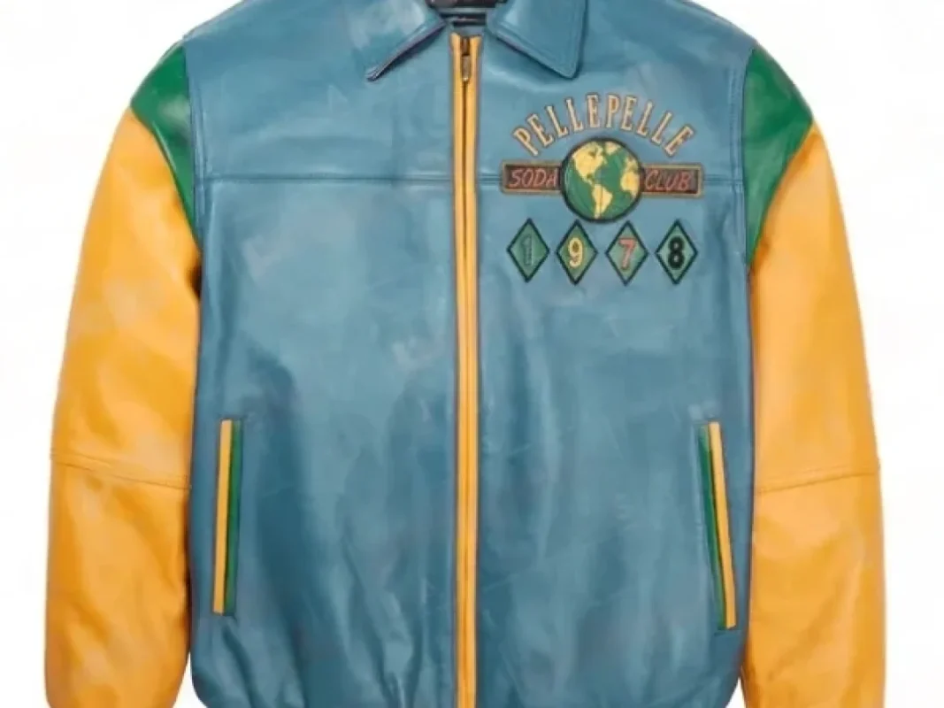 Pelle Pelle Soda Club Turquoise Yellow Jacket