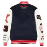 Navy Blue Pelle Pelle Letterman Jacket