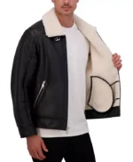 Faux Shearling Moto Jacket for Men