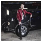 Lady Funky Red Biker Jacket