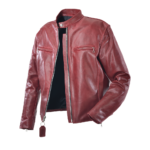 Red Leather Classic Biker Jacket