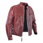 Red Retro Motorcycle Leather Jacket