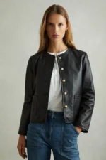 Cropped Leather Jacket