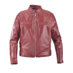 Retro Leather Biker Jacket in Red