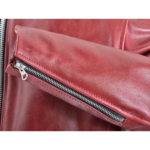 Retro Red Leather Biker Jacket