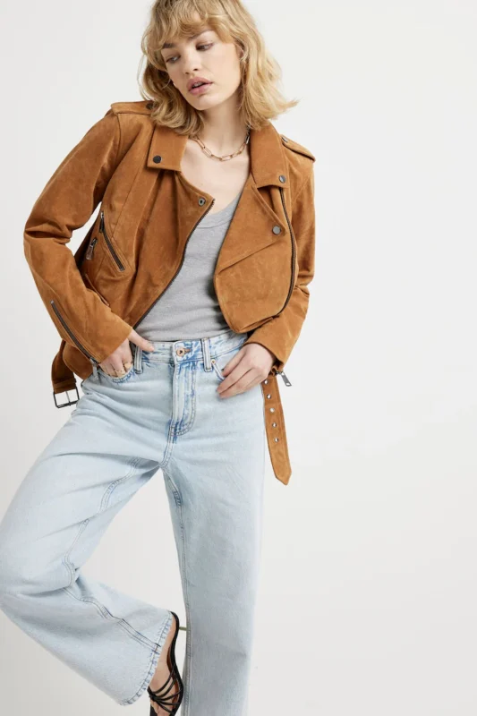 River Island Suede Biker Jacket