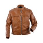 Rust Leather Retro Biker Jacket