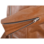 Rust Retro Leather Biker Jacket