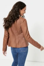 Brown Collarless Jacket