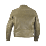 Vintage Biker Leather Jacket in Olive Green