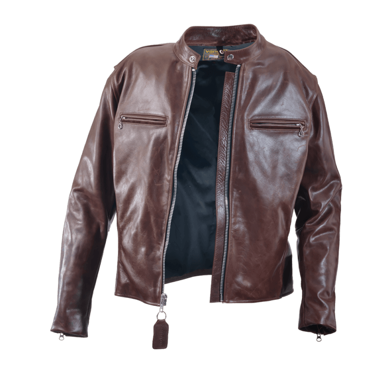 Vintage Brown Leather Moto Biker Jacket