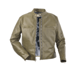 Vintage Olive Green Leather Biker Jacket