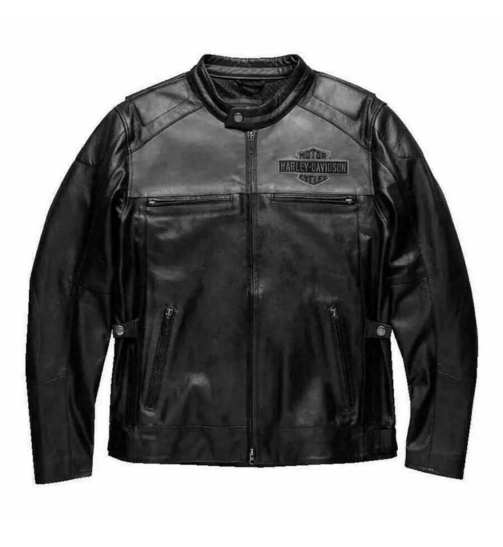 Votary Black Leather Biker Jacket