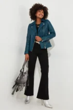Biker Jacket with Asymmetric Zip