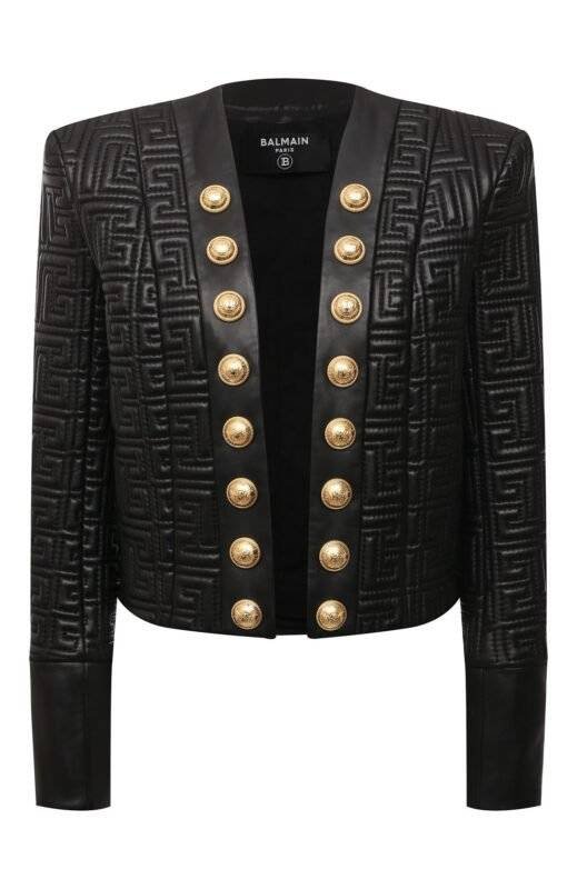 Quilted Black Leather Blazer