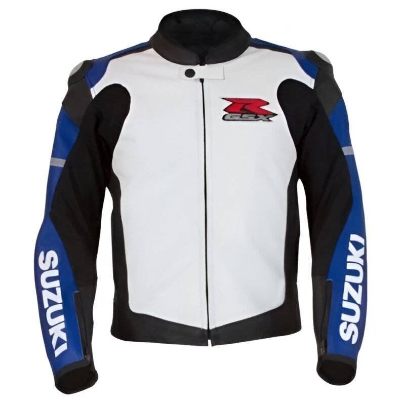 Blue Suzuki GSXR Race Leather Jacket