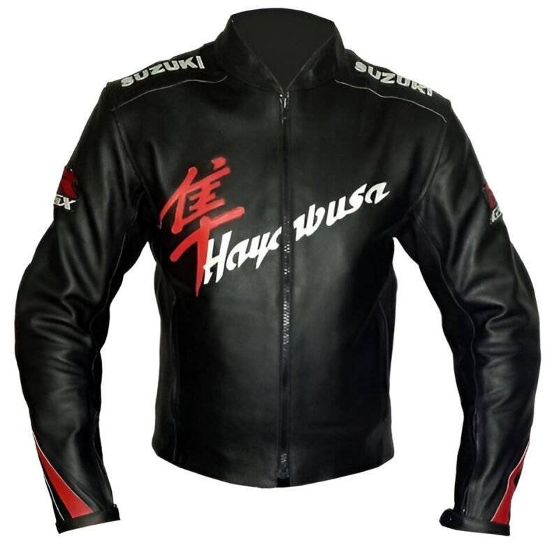 Black Motorcycle Racing Jacket - Suzuki Hayabusa Edition