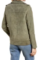 green suede motorcycle jacket