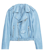 Baby Blue Motorcycle Leather Jacket