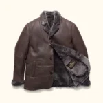 Classic shearling leather coat