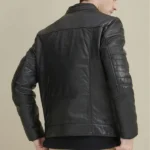 Biker Black Leather Moto Jacket for Men