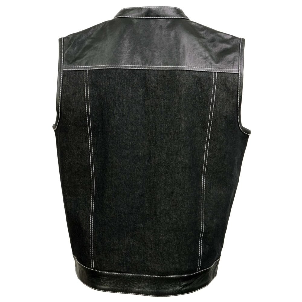 Men’s Club Style Black Denim Vest