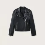 Black Lambskin Leather Racer Jacket