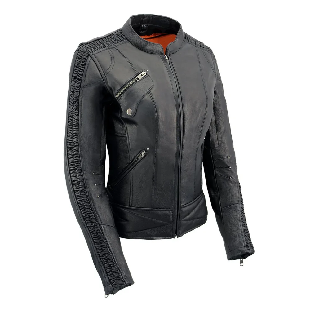 Black leather jacket for men