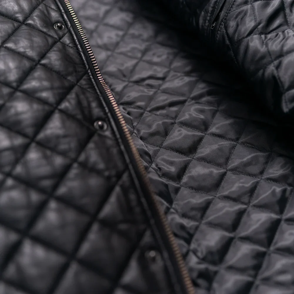 Stylish quilted leather outerwear