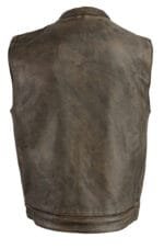 Vintage Brown Leather Vest for Men