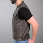 Distressed Leather Motorcycle Vest