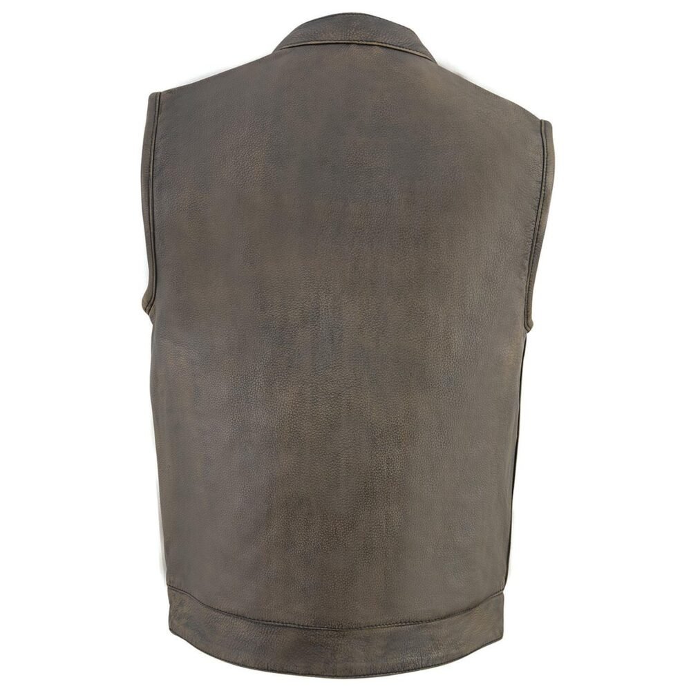 Brown Distressed Leather Vest