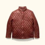 Quilted Leather Jacket - Whiskey Brown