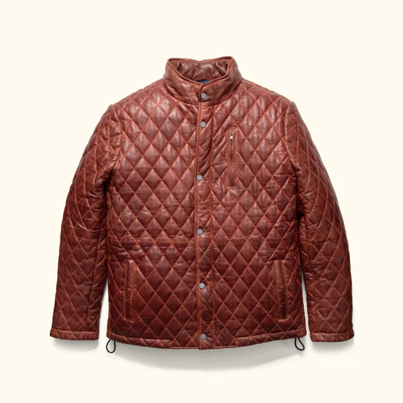 Quilted Leather Jacket - Whiskey Brown
