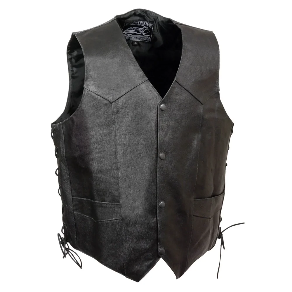 Premium Black Leather Vest