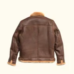 Fur-lined bomber leather jacket
