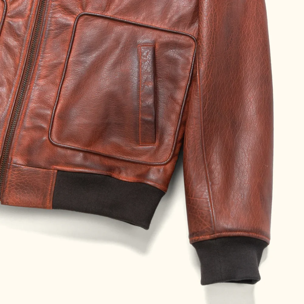 Stylish bomber leather jacket